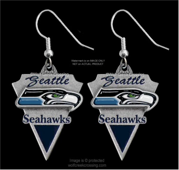 Seattle Seahawks Necklace & Earrings Set - NFL Licensed Jewelry #CA - Image 6