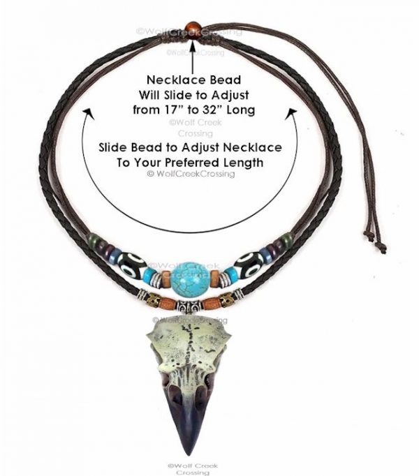 Raven Skull Necklace 2-Layer Tribal Gothic Wisdom - Image 6