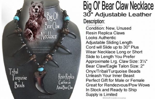 Bear Claw Blue Turquoise Necklace