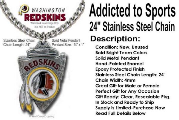 Redskins Arrowhead Necklace