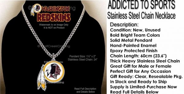Large Redskins Necklace