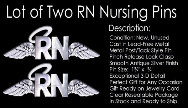 Two RN Angel Pins