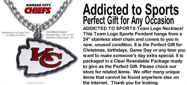 Large Kansas City Chiefs Logo Necklace - NFL Football Sports Jewelry - Image 3