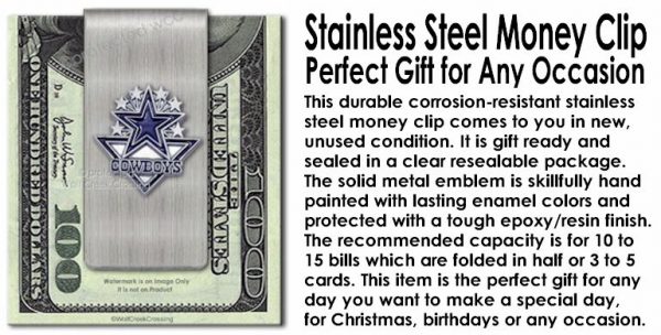 Dallas Cowboys Stainless Steel NFL Money Clip #A - Image 3