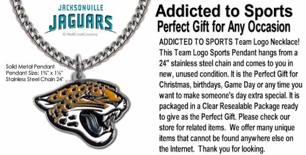 Large Jacksonville Jaguars Necklace Stainless Steel Chain - Image 3