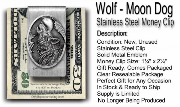 Call of the Wild Wolf Stainless Steel Money Clip - Moon Dog of My Soul - Wild Wilderness Wolves Dad, Son Gift Yellowstone - Image 5
