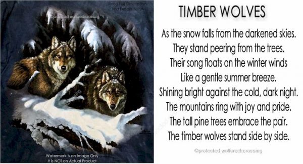 New! Wild Timber Wolves Wolf Pair T-Shirt SIZE LARGE The Mountain T Shirt Wildlife Animal Art RARE Vintage Collectible Moon Dog - Image 2