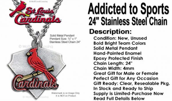 Cardinals Necklace - Stainless Steel Chain