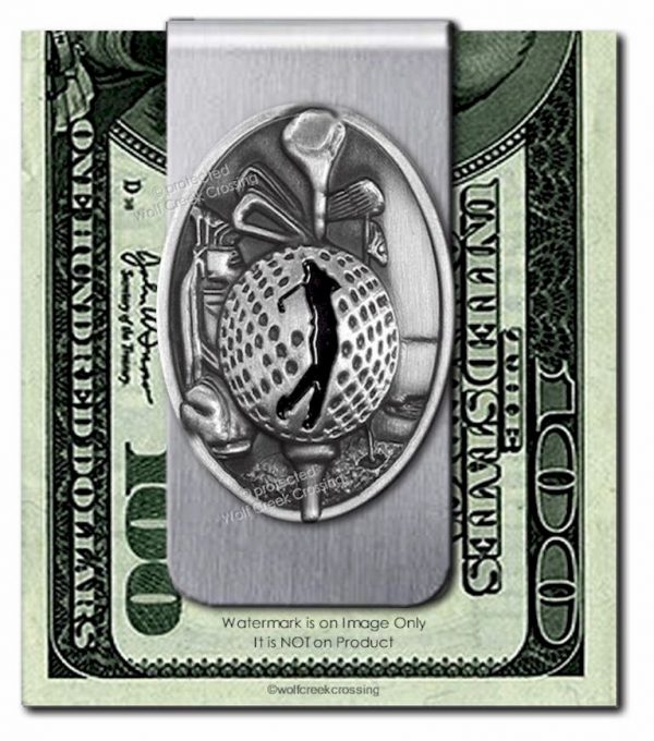 Golf Stainless Steel Money Clip