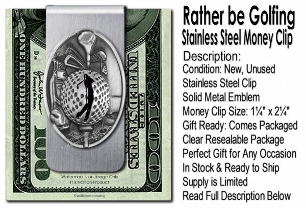 Golf Stainless Steel Money Clip