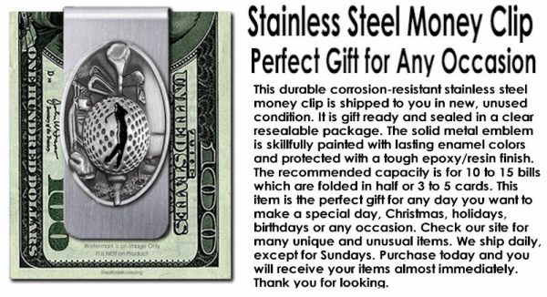 Golf Stainless Steel Money Clip
