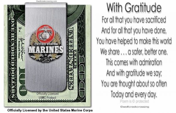 US Marines Stainless Steel Money Clip Military #sm - Image 3