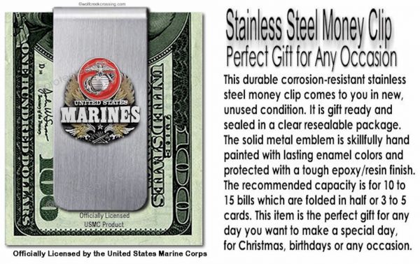 US Marines Stainless Steel Money Clip Military #sm - Image 4