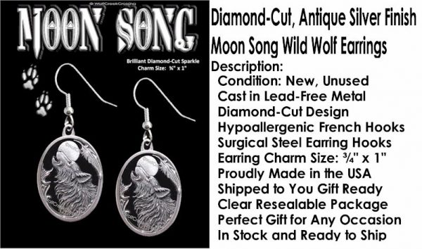 Moon Song Wolf Earrings