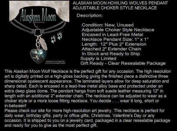 Howl Alaskan Moon Wolf Necklace