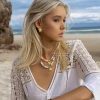 Starfish and seashell necklace and earrings set—ocean-themed gift for her