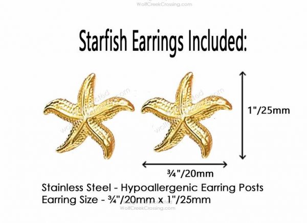 Mermaid-inspired starfish and shell jewelry set—sea goddess gift