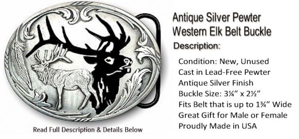 Silhouette Elk Buckle