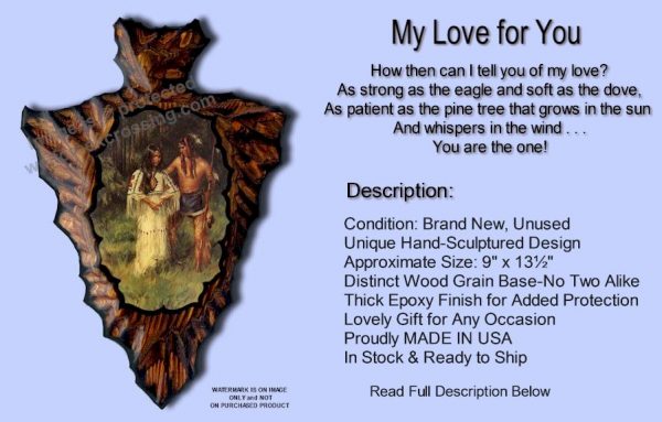 My Love for You Sculptured Wood Arrowhead Art - Image 2
