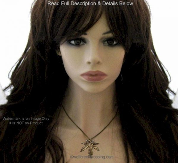 Stoned to The Bone Gold Bronze Marijuana Necklace #C - Image 4