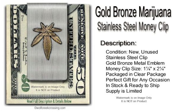 pot leaf money clip